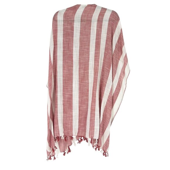 NWT Aerie Open Front Striped Tassel Kimono Coverup - Picture 2 of 6